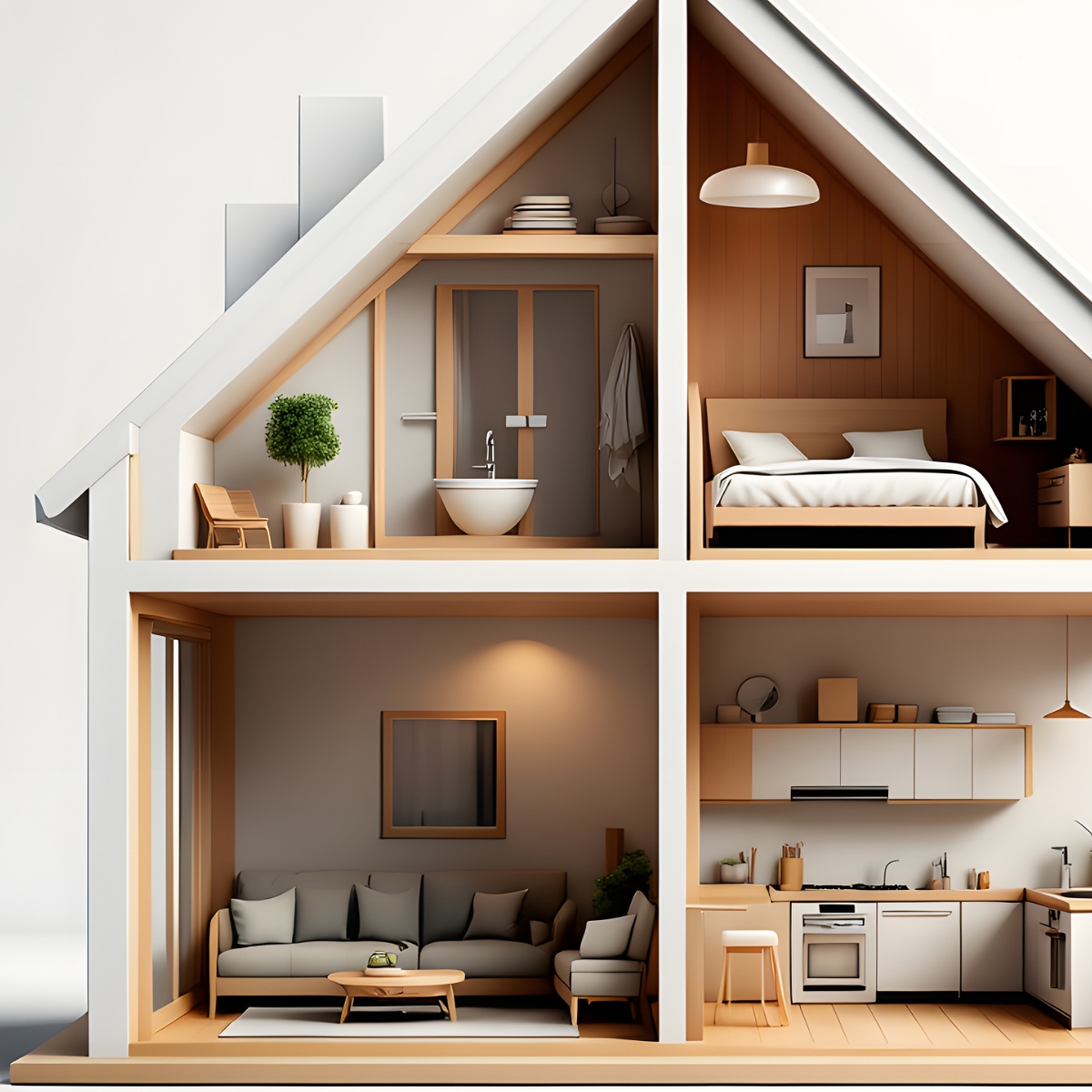 住宅の縦割り断面図